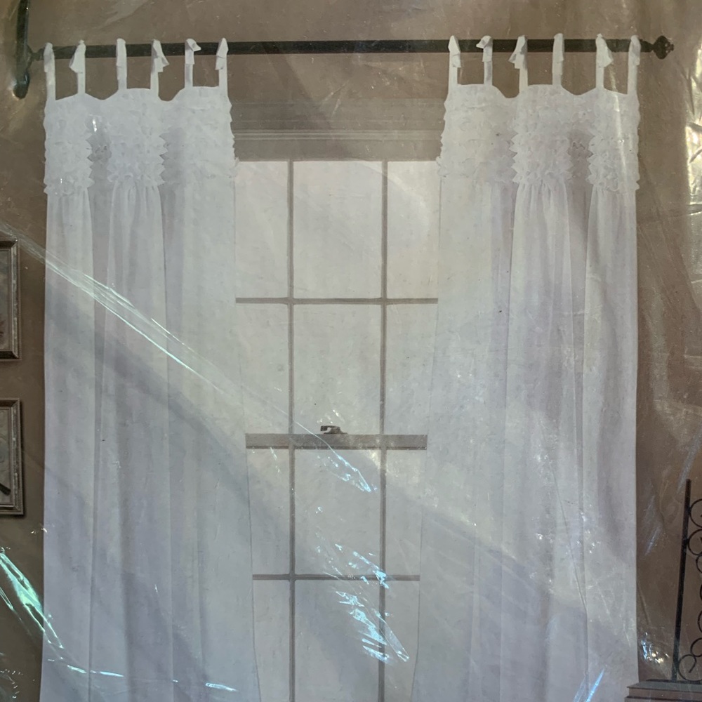 COPY - Lush brand white tie top drapes. Lydia Ruffle